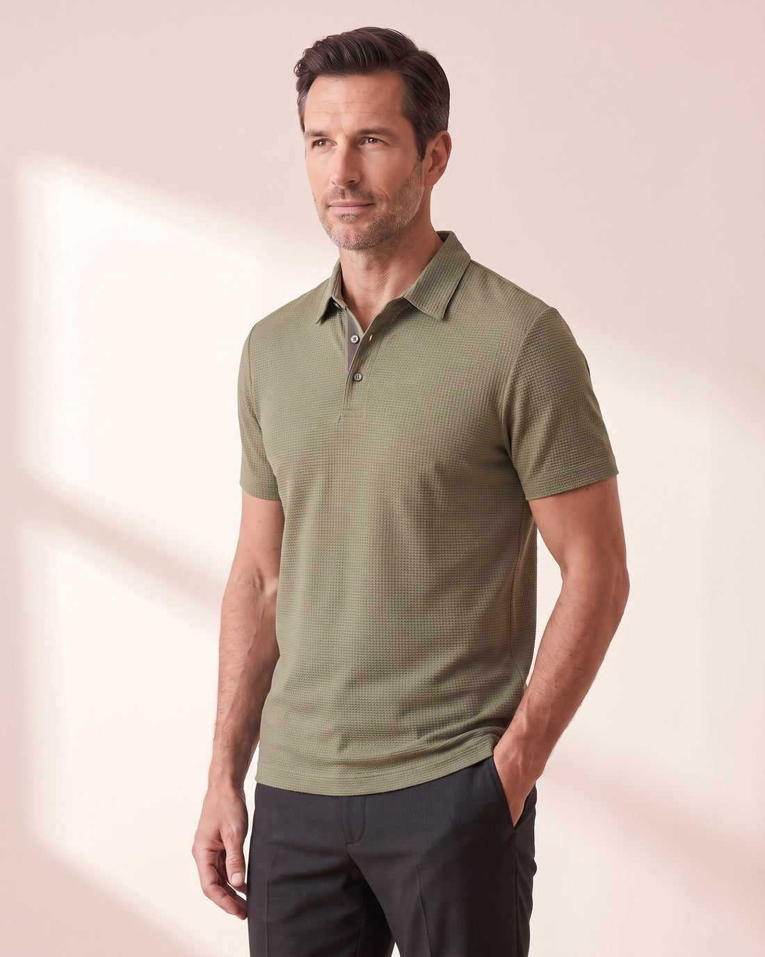 KEPT Men's Short Sleeve Polo Shirt - Anzio in light green
