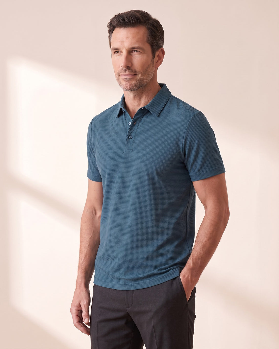 KEPT Men's Short Sleeve Polo Shirt - Anzio in navy blue