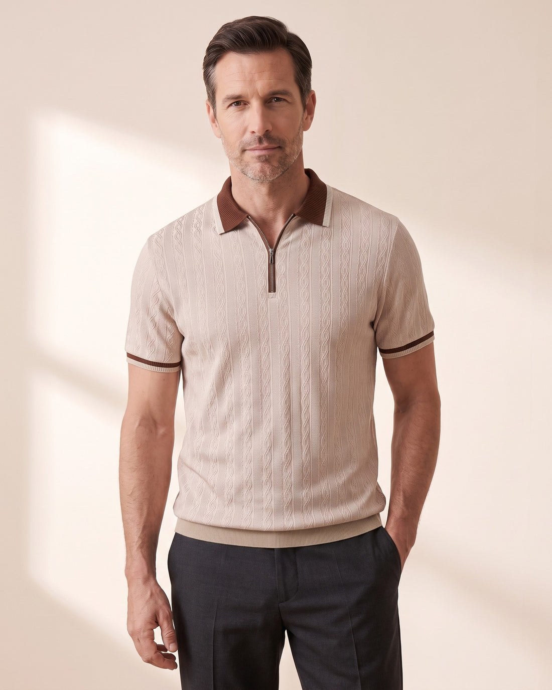 Men's Quarter-Zip Polo – Taormina