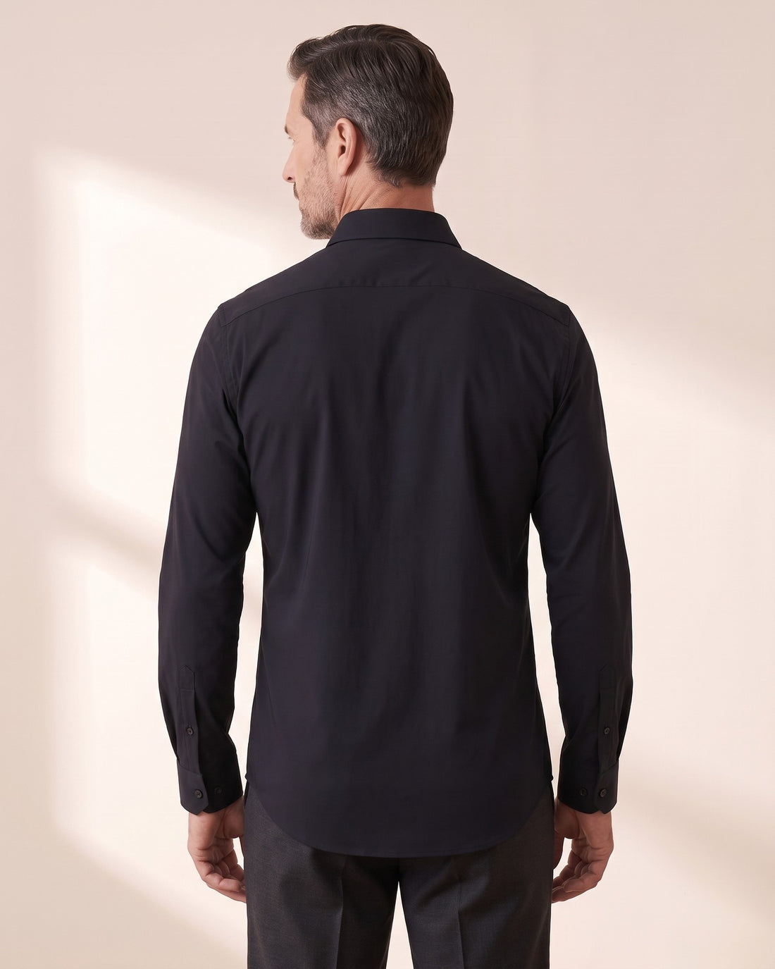 KEPT Men's Dress Shirt - Turin in black, back view
