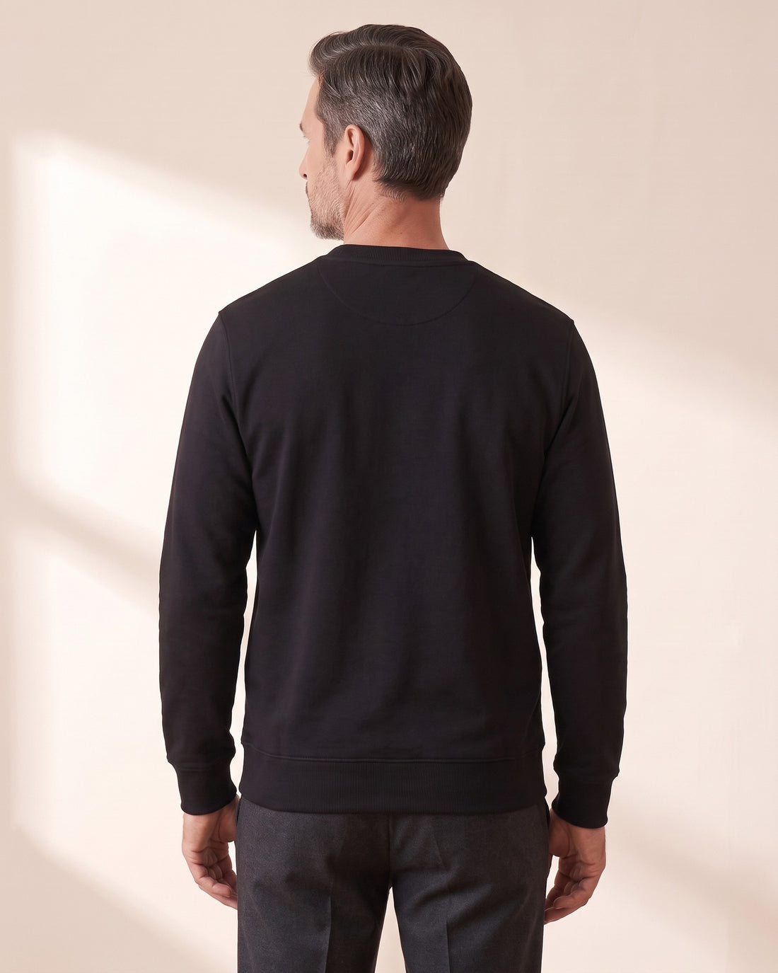 KEPT Men's Crewneck Sweatshirt - Antibes in black, back view