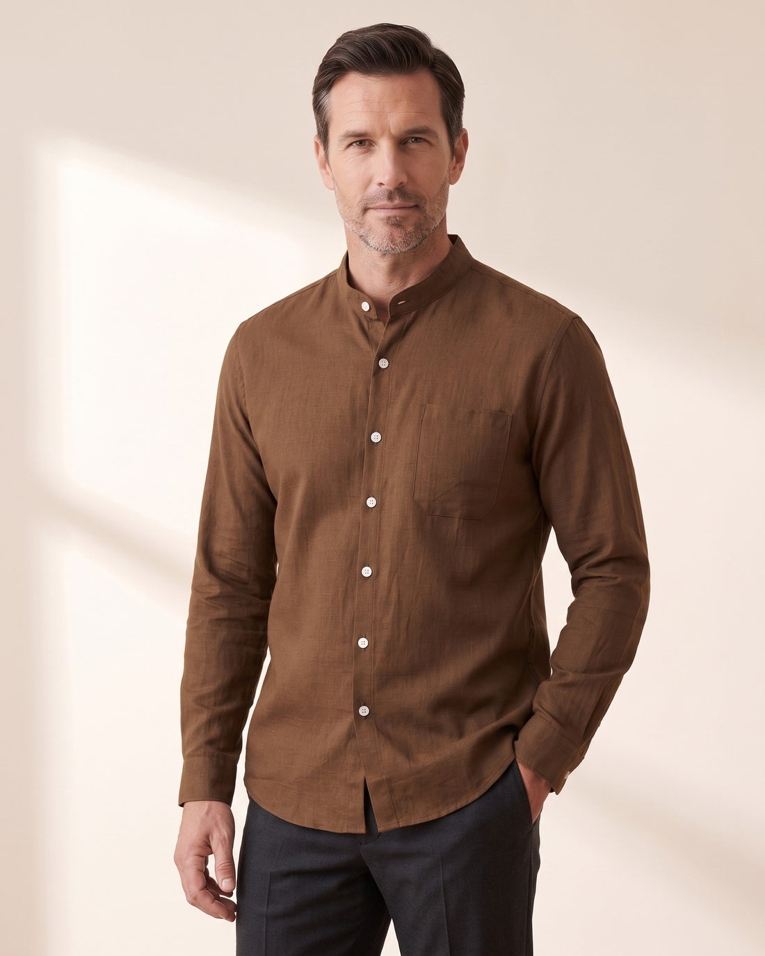 Men's Band Collar Shirt – Fez
