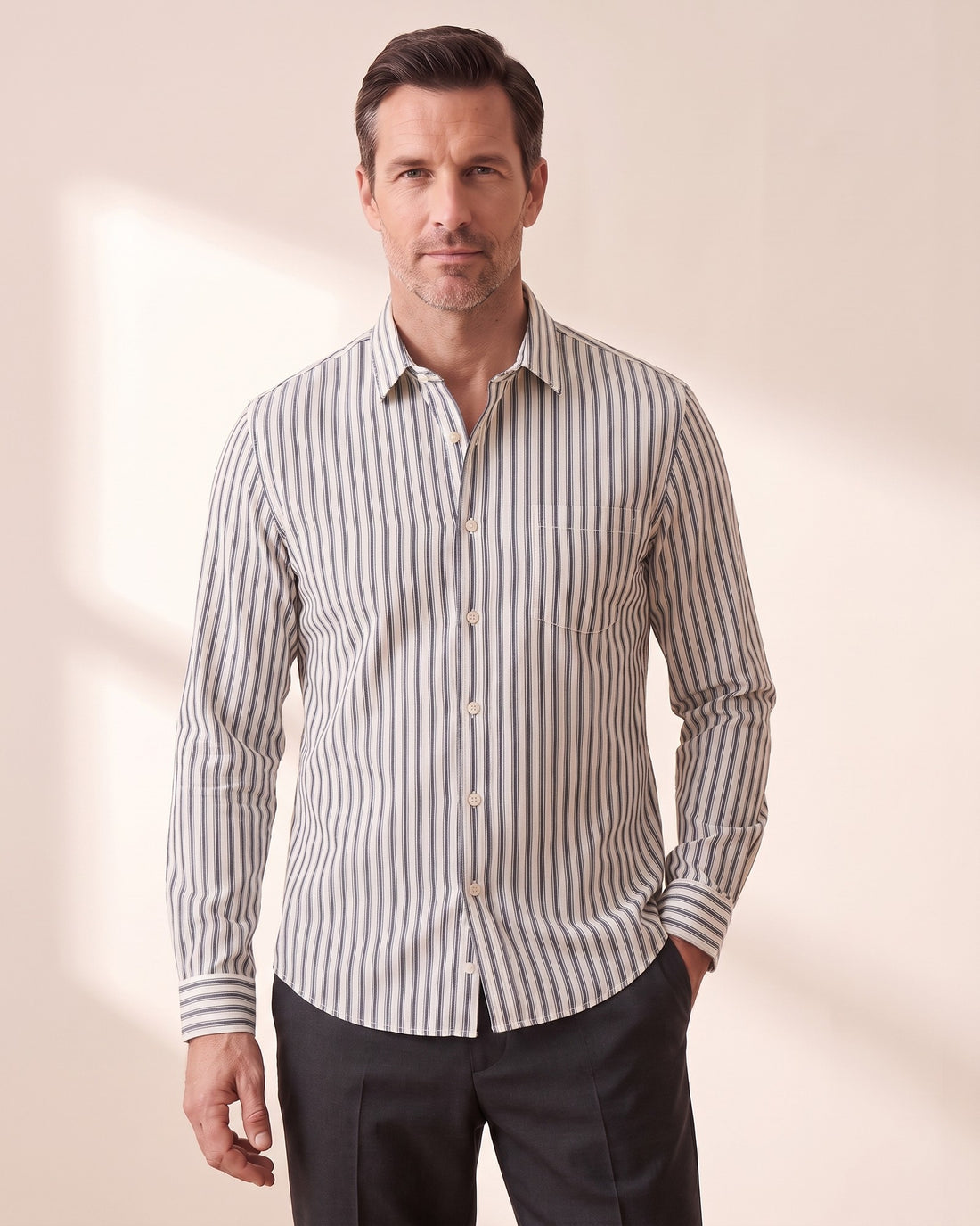 KEPT Men's Striped Shirt - Trieste in blue