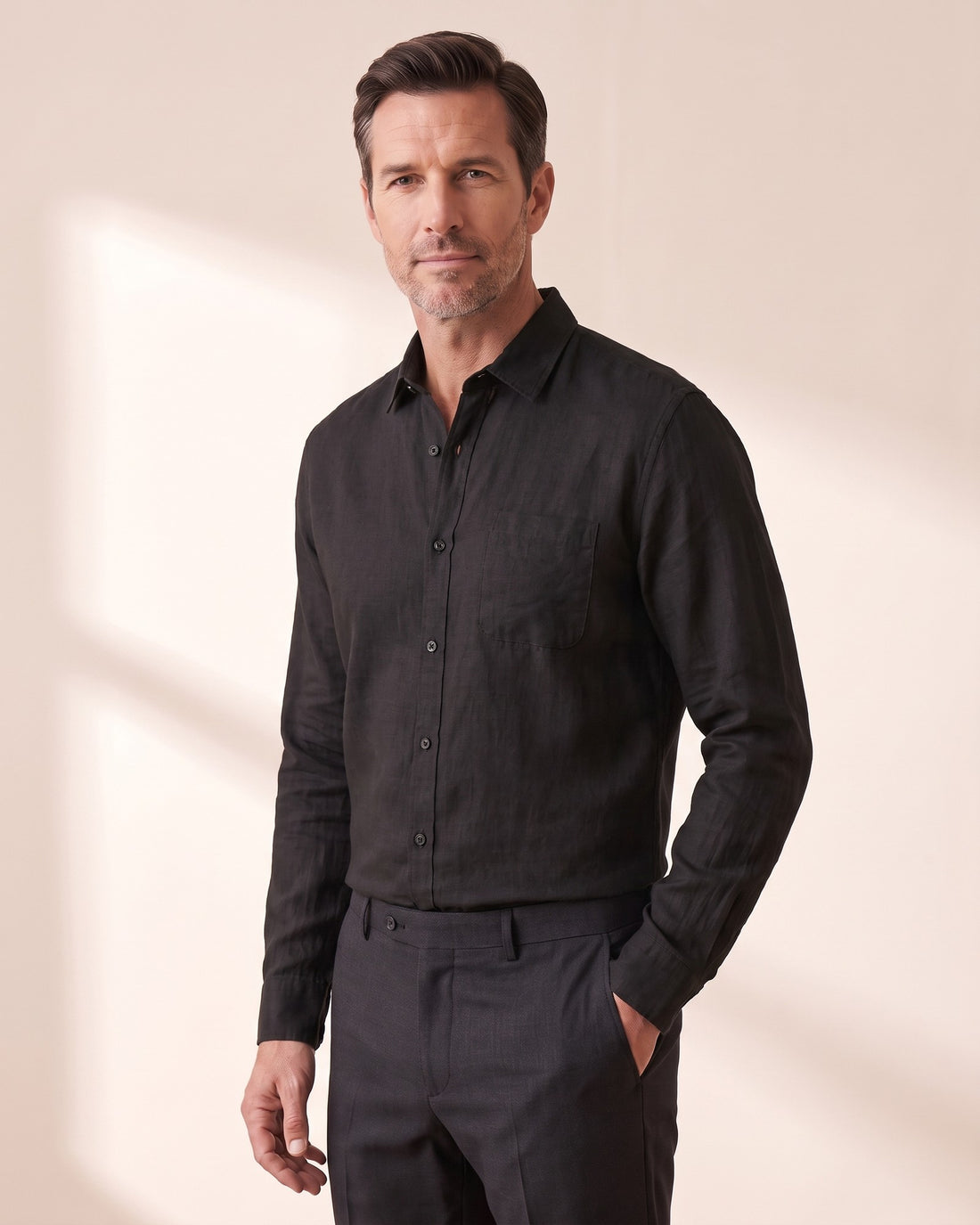 KEPT Men's Long-Sleeve Shirt - Cape Town in black