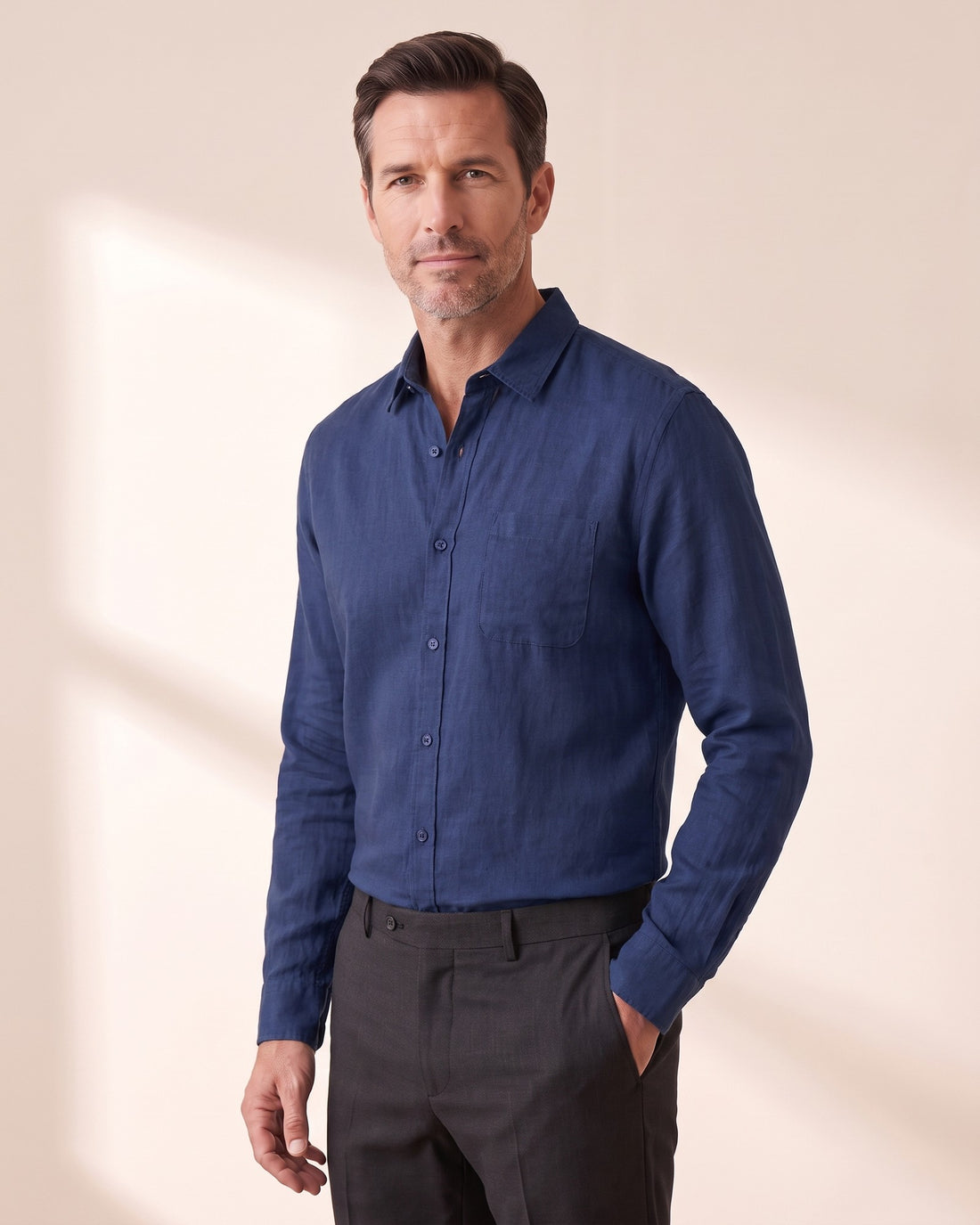 KEPT Men's Long-Sleeve Shirt - Cape Town in blue