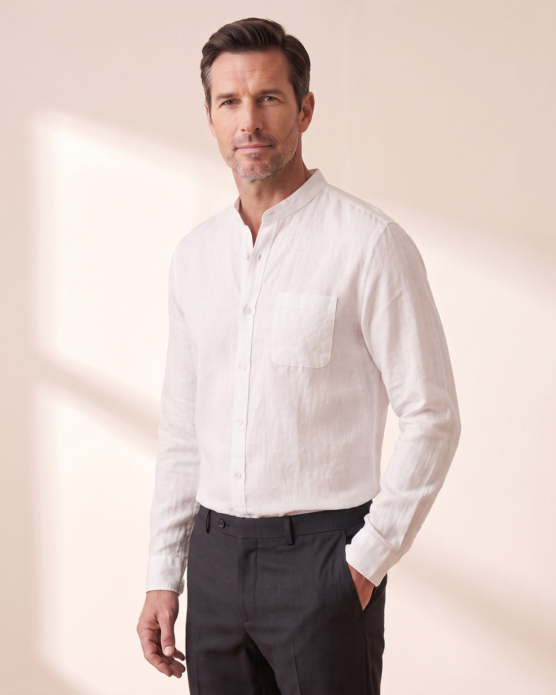 KEPT Men's Long-Sleeve Shirt - Cape Town in white