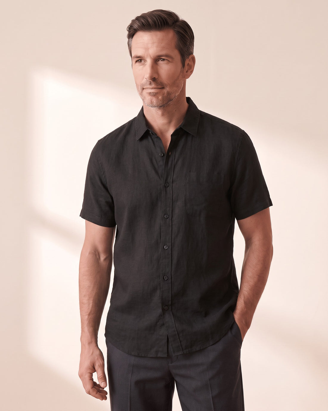 KEPT Men's Short-Sleeve Shirt - Cape Town in black