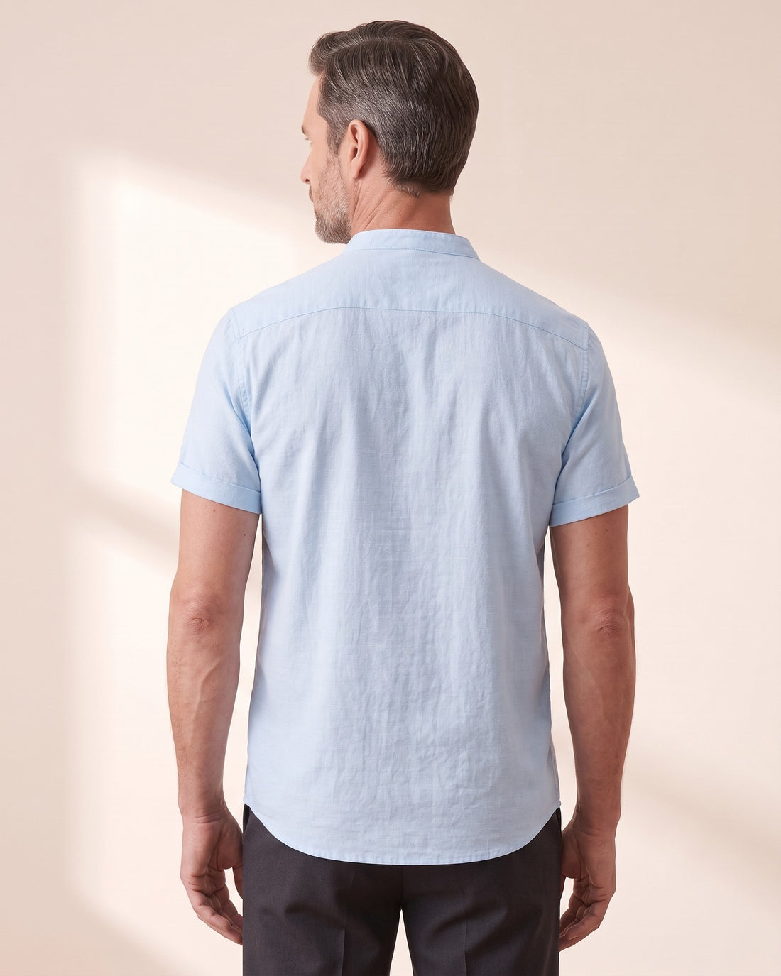 KEPT Men's Summer Shirt - Nice in light blue, back view