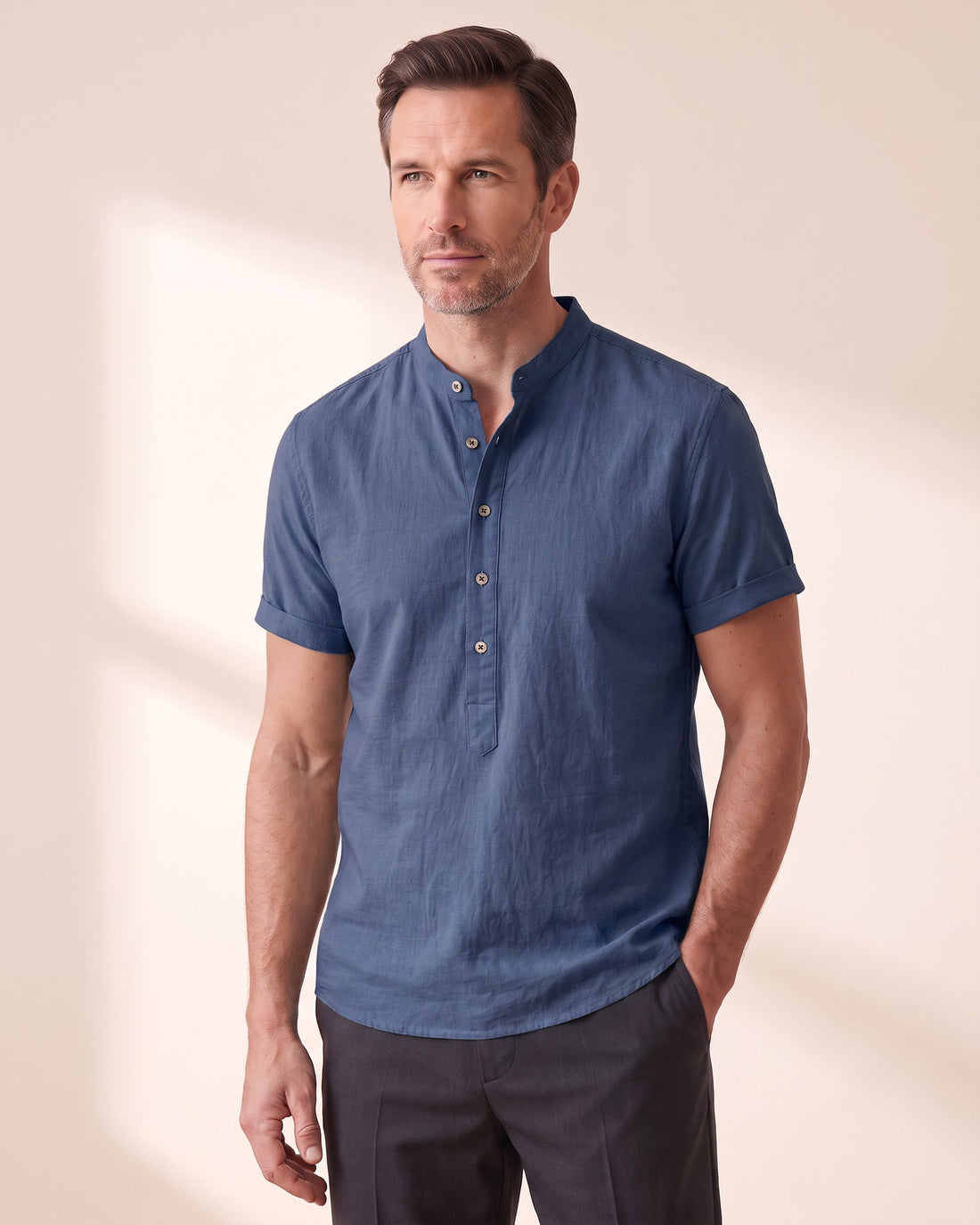 KEPT Men's Summer Shirt - Nice in dark blue