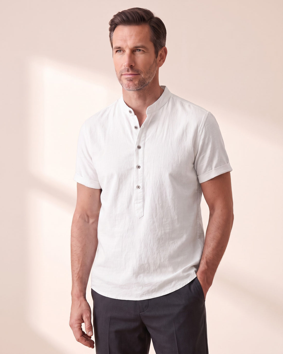KEPT Men's Summer Shirt - Nice in white