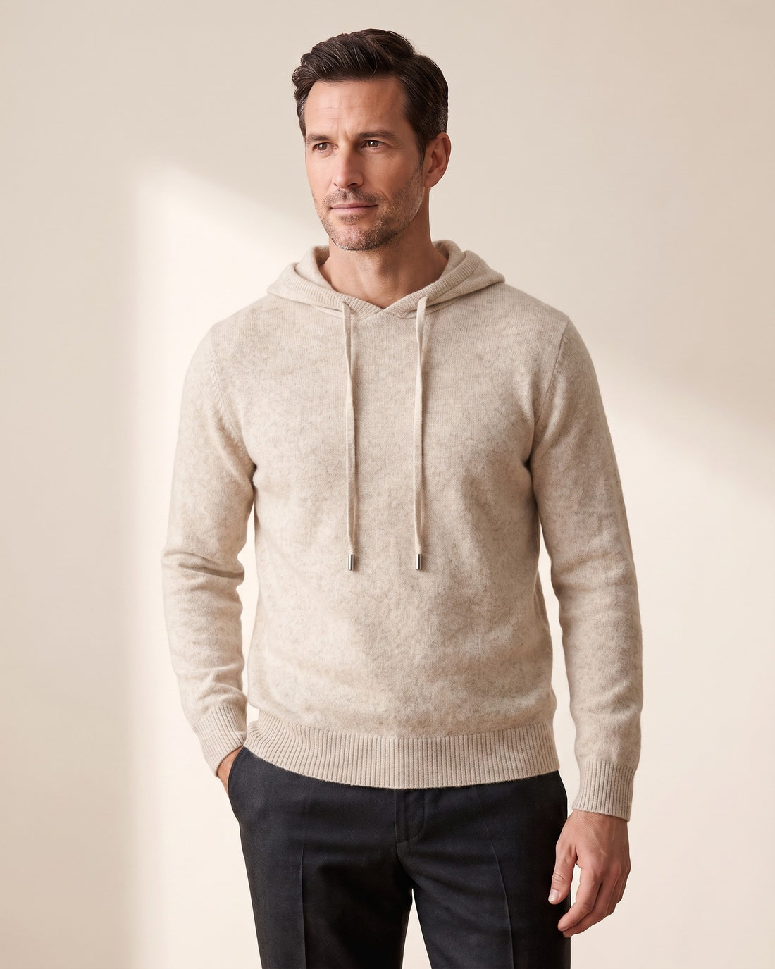 KEPT Men's Knit Hoodie - Chamonix in beige