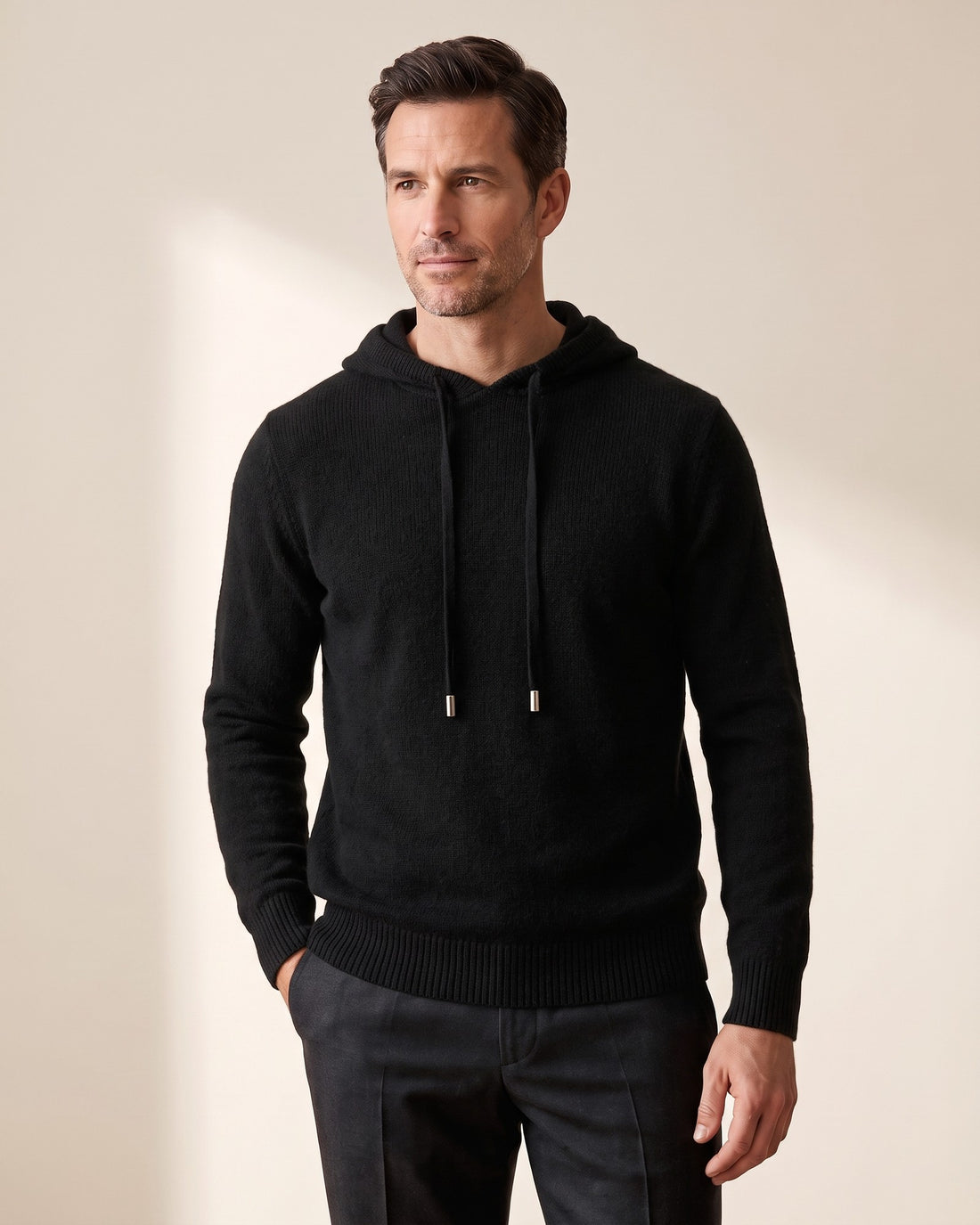 KEPT Men's Knit Hoodie - Chamonix in black
