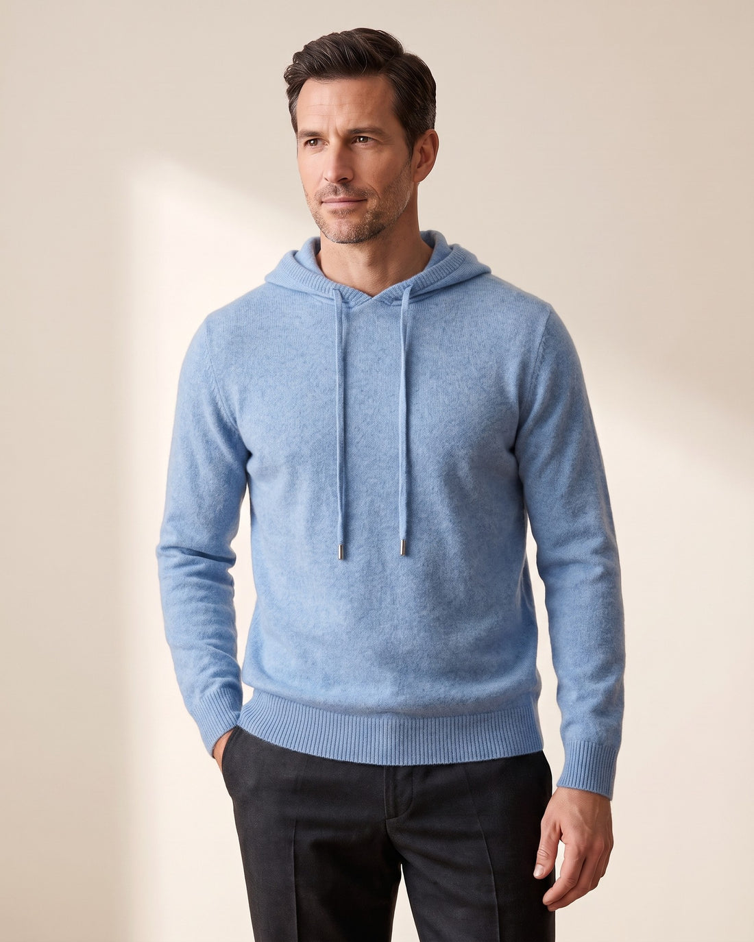 KEPT Men's Knit Hoodie - Chamonix in blue