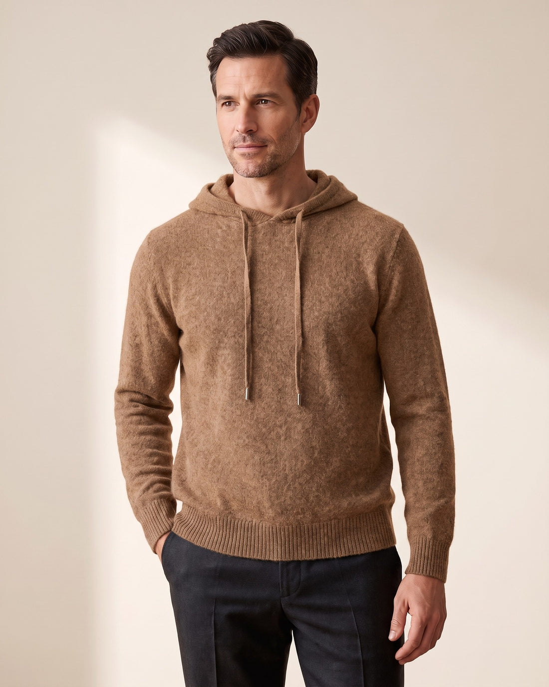 KEPT Men's Knit Hoodie - Chamonix in brown