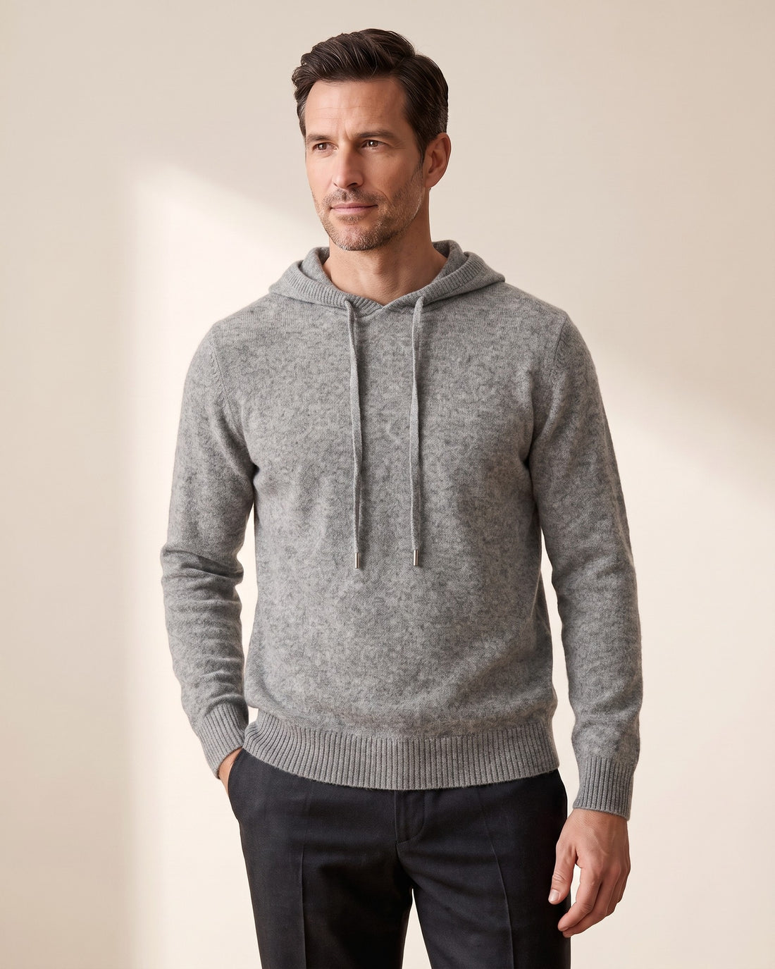 KEPT Men's Knit Hoodie - Chamonix in gray