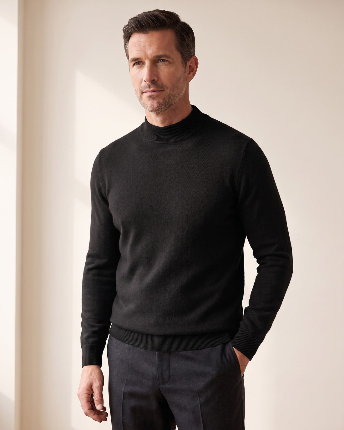 KEPT Men's Turtleneck Sweater - Lucerne in black