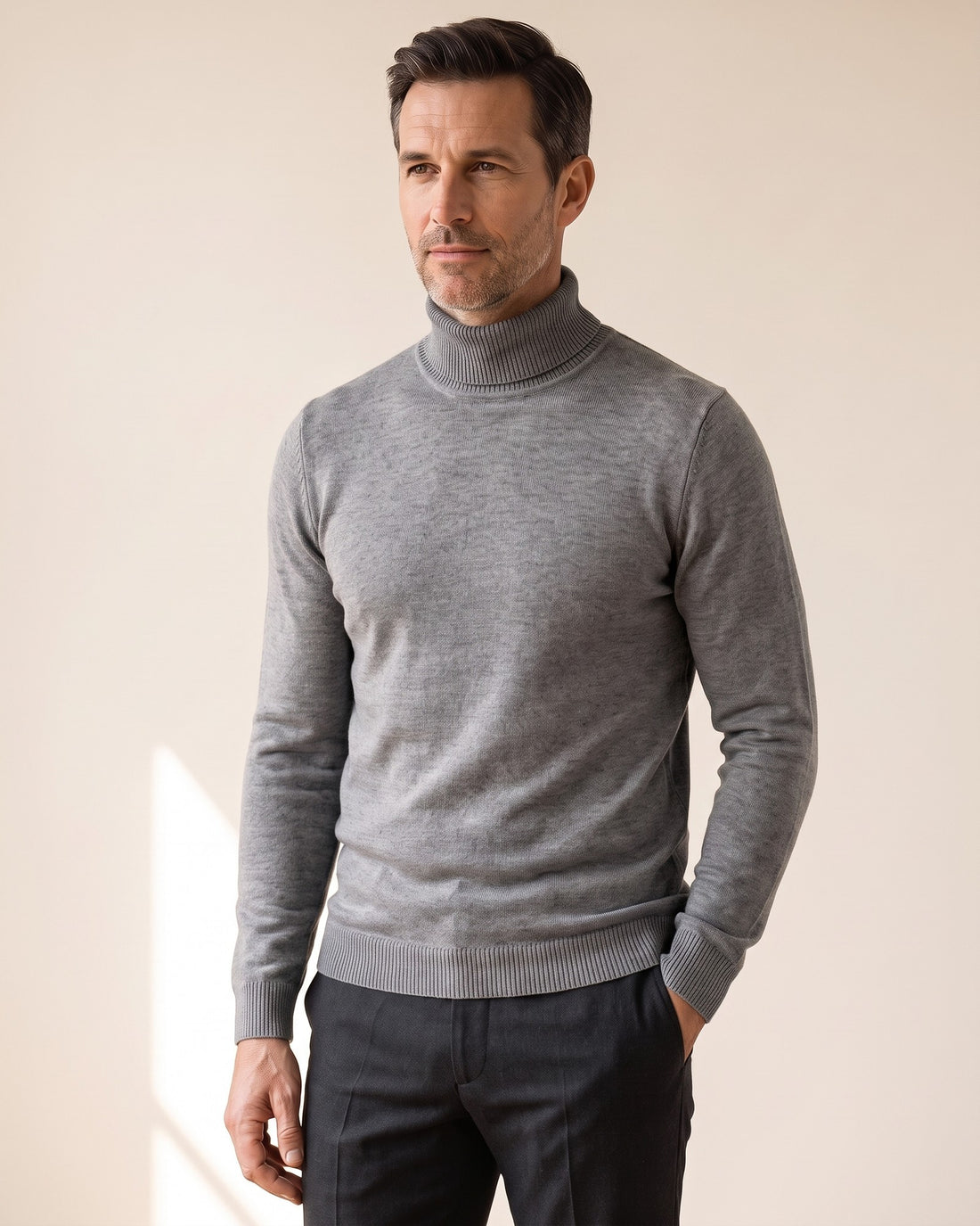 KEPT Men's Turtleneck Sweater - Jangsan in grey