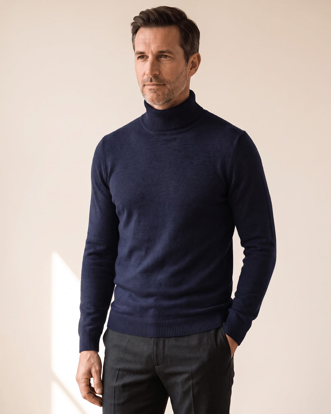 KEPT Men's Turtleneck Sweater - Jangsan in navy