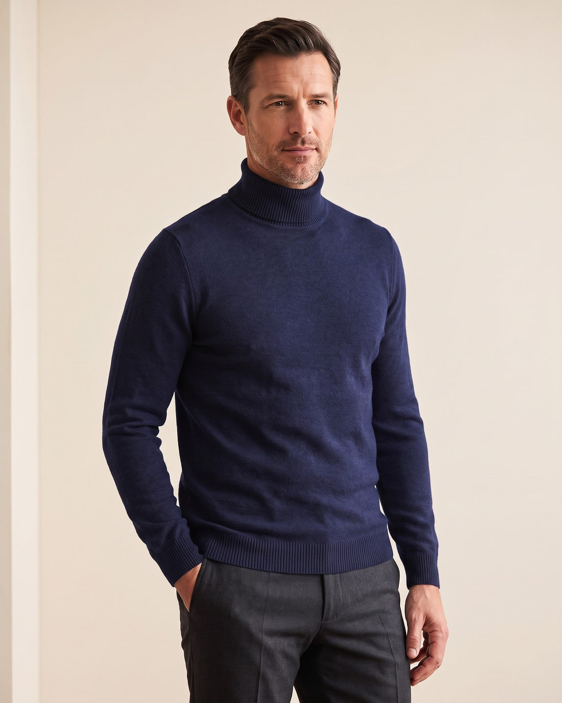 KEPT Men's Turtleneck Sweater - Gstaad in navy