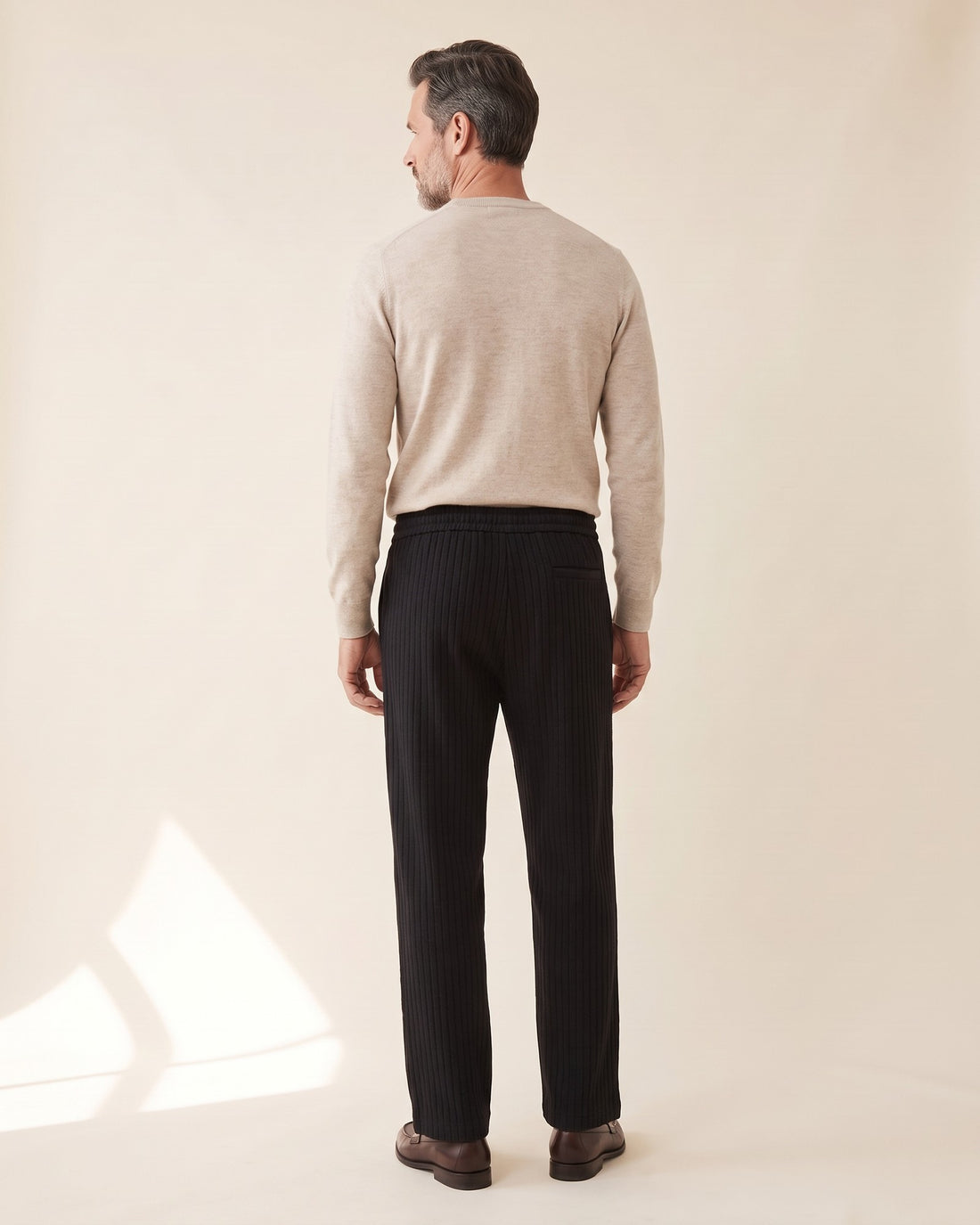 KEPT Men's Corduroy Pants - Roma in black, back view
