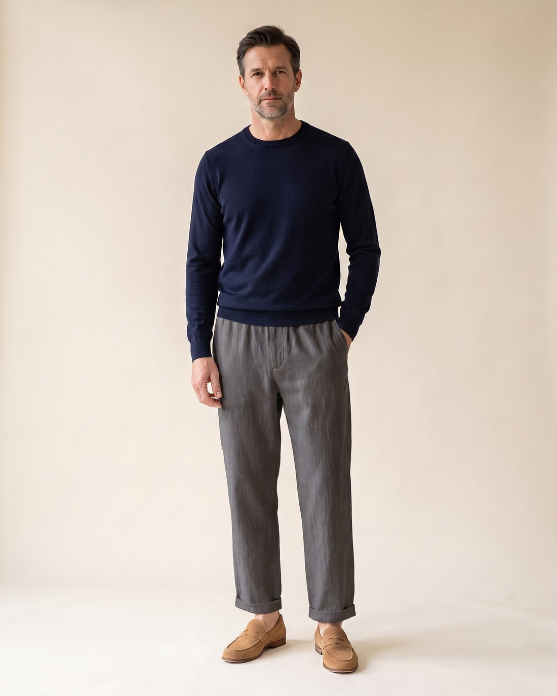 KEPT Men's Drawstring Pants - Palma in dark gray