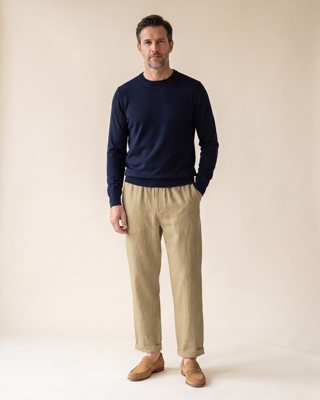 KEPT Men's Drawstring Pants - Palma in khaki