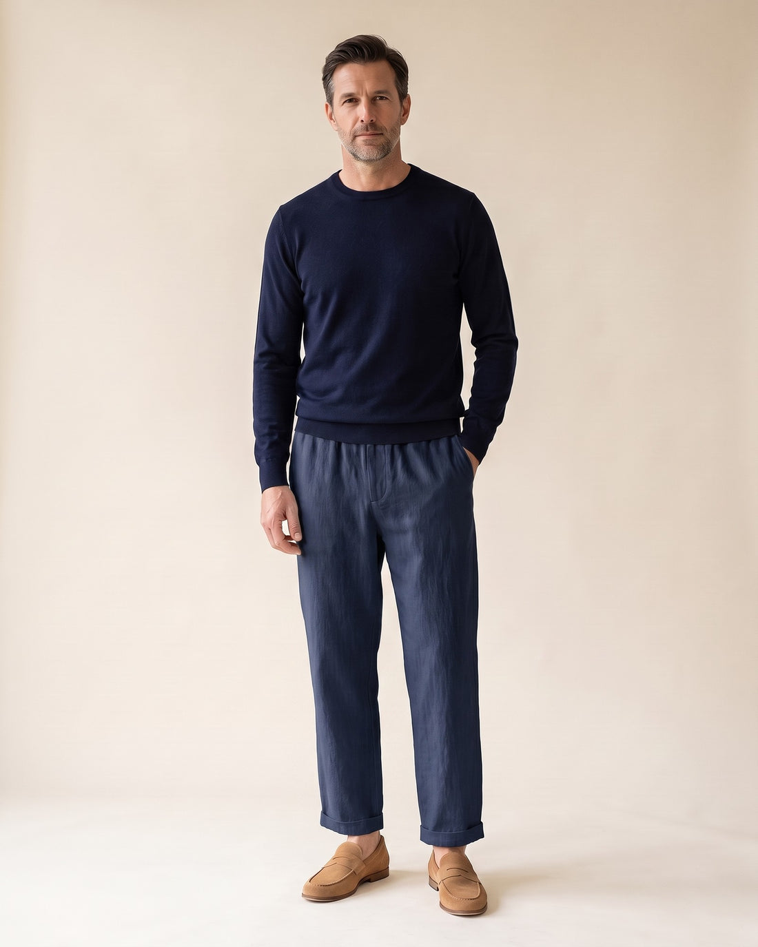 KEPT Men's Drawstring Pants - Palma in navy