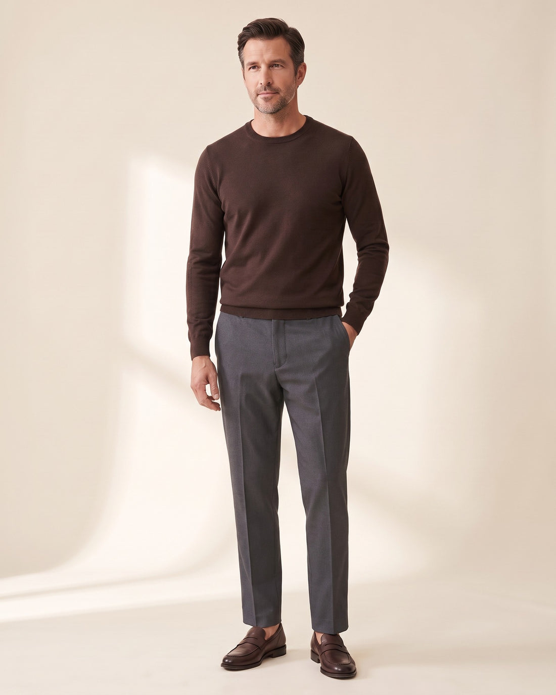 KEPT Men's Pleated Pants - Milano in gray