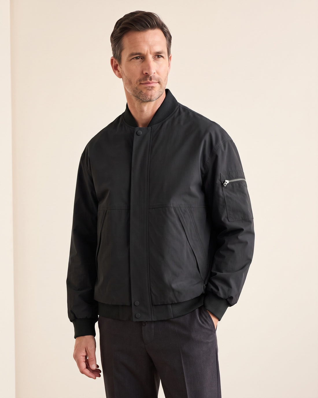 KEPT Men's Bomber Jacket - Genoa in black