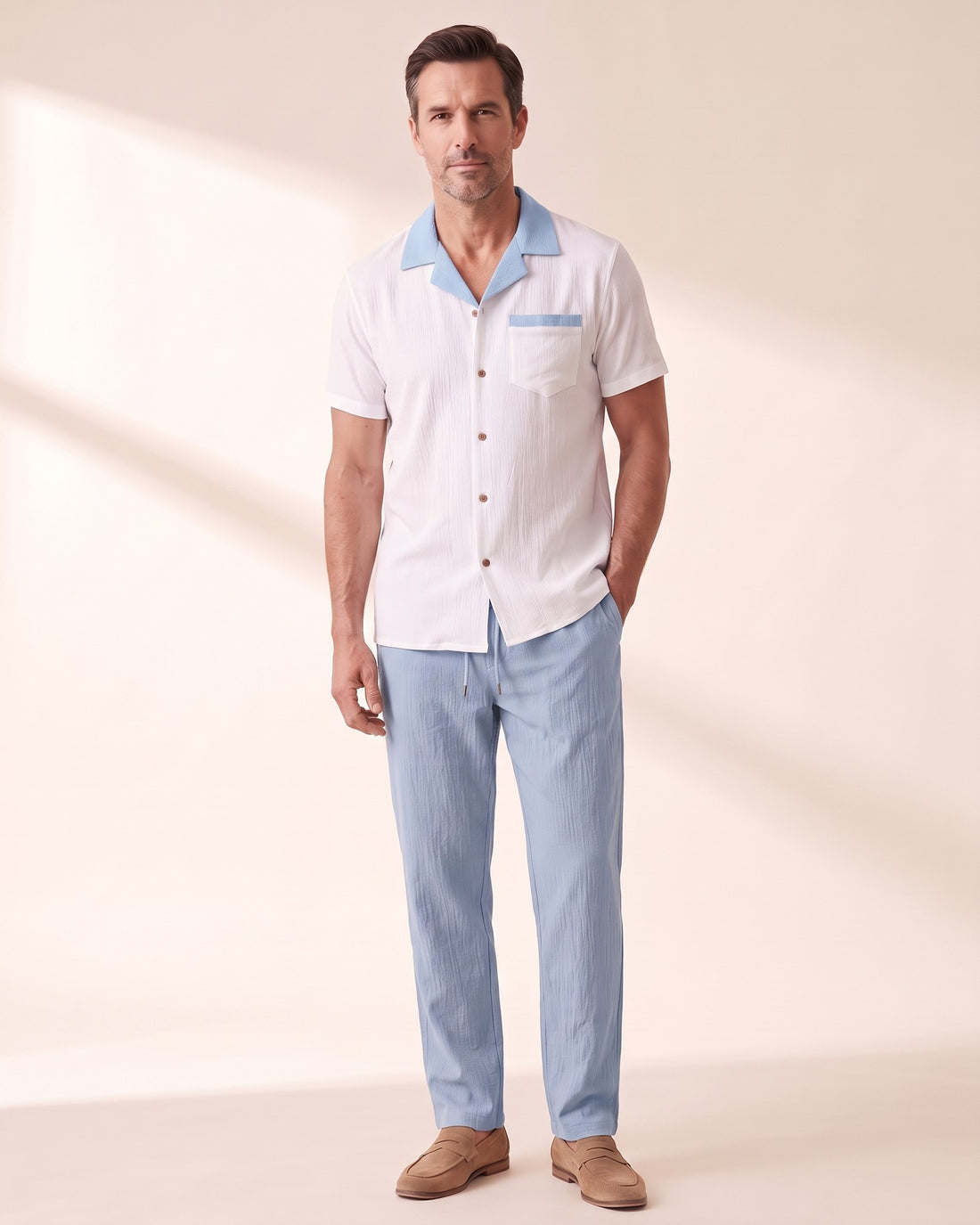 KEPT Men's 2-Piece Outfit Set - Sardinia in light blue