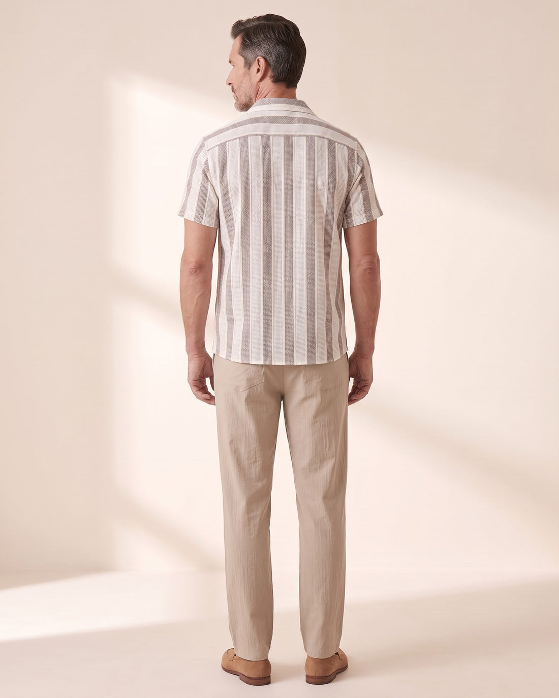 KEPT Men's 2-Piece Outfit Set - Sanremo in beige, back view