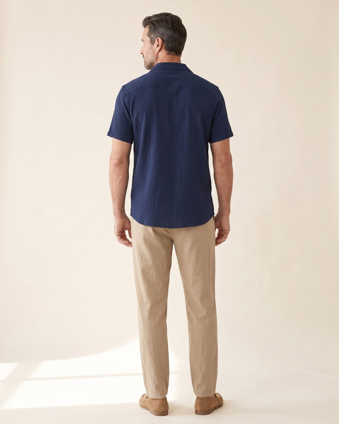 KEPT Men's 2-Piece Outfit Set - Sorrento in navy and tan, back view