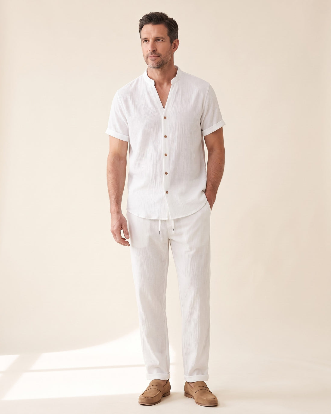 KEPT Men's 2-Piece Outfit Set - Sorrento in white and white