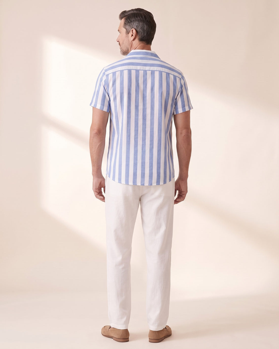 KEPT Men's 2-Piece Outfit Set - Amalfi in light blue, back view
