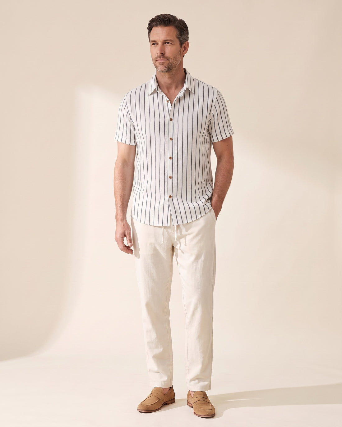 KEPT Men's 2-Piece Outfit Set - Bandol in white and white