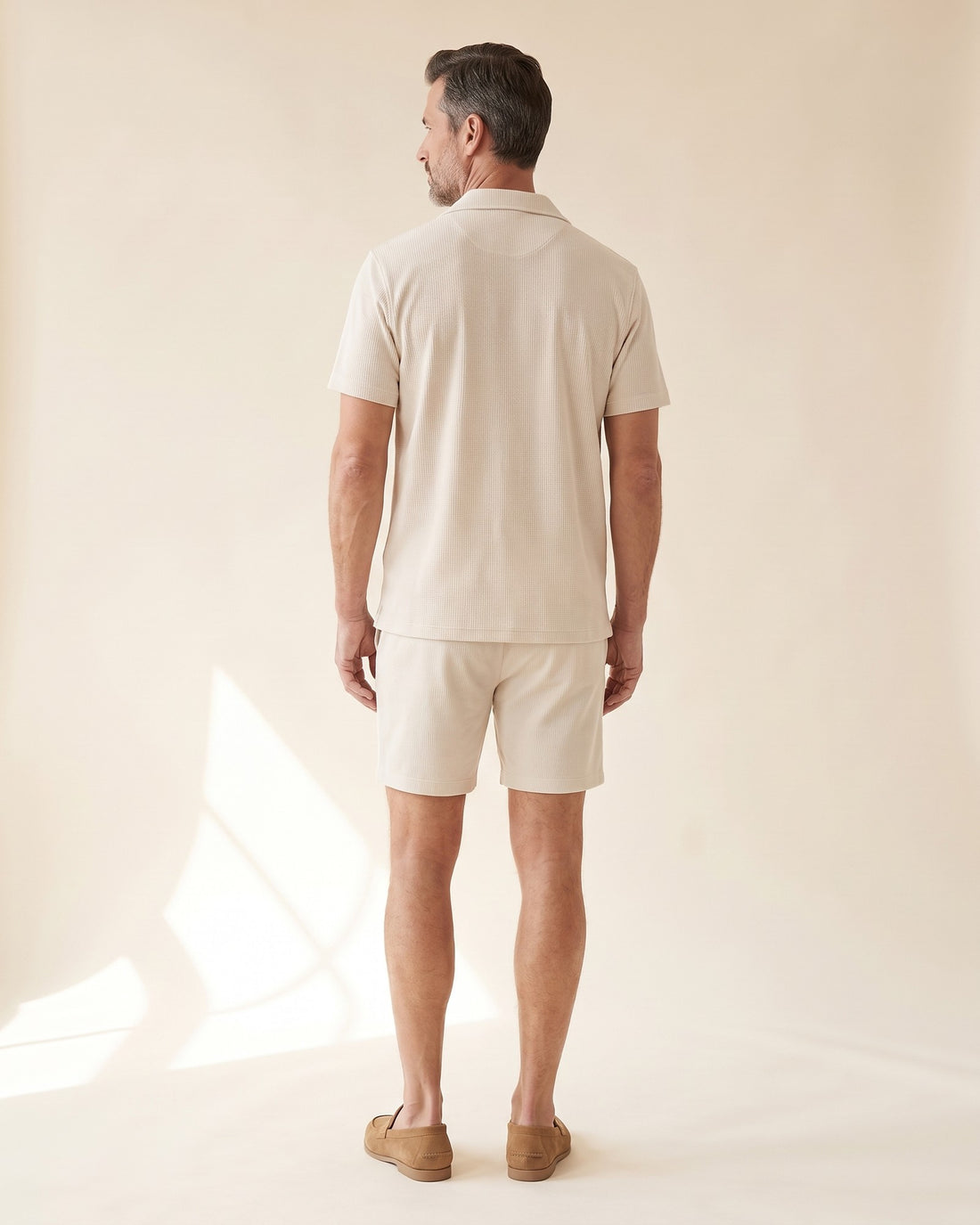 KEPT Men's 2-Piece Outfit Set - Roma in beige, back view