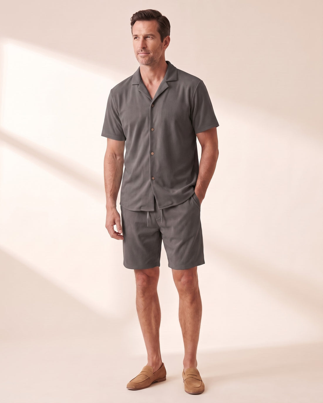 KEPT Men's 2-Piece Outfit Set - Riviera in dark gray