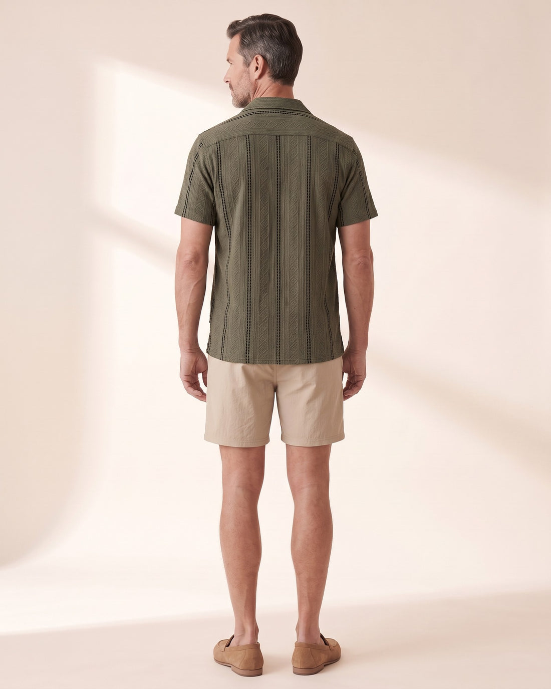 KEPT Men's 2-Piece Outfit Set - Marrakech in dark green, back view