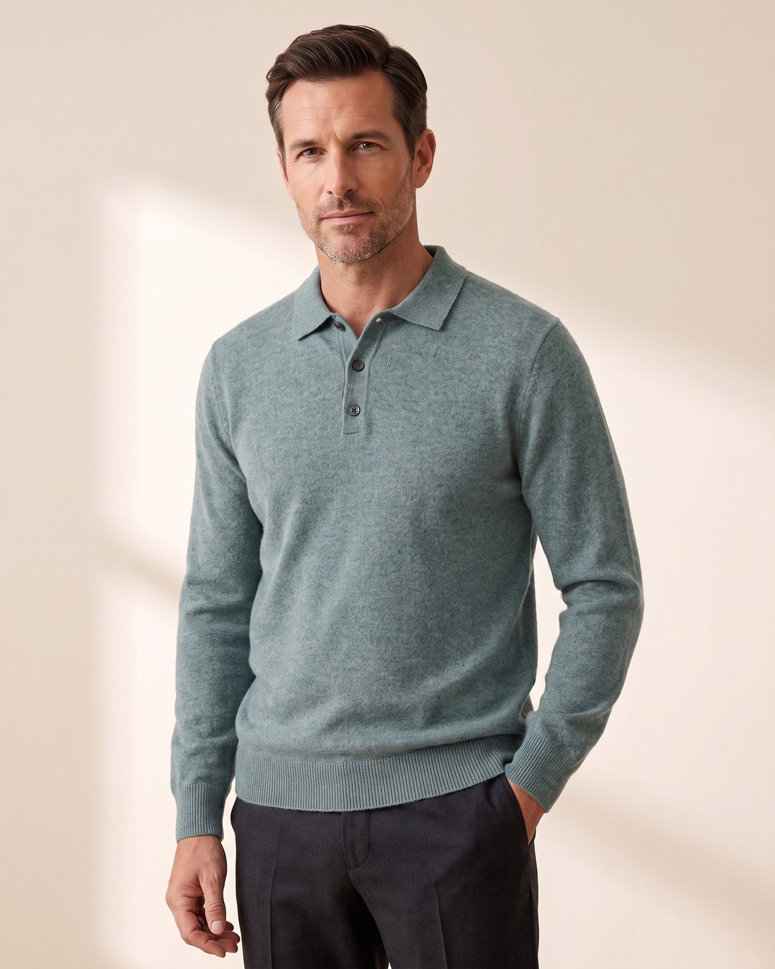 KEPT Men's Knit Polo - Biella in green